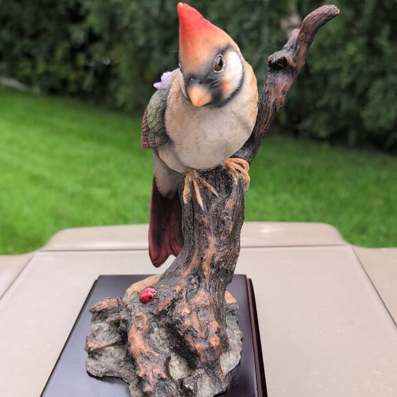 Vintage David Mark Creations Bird On A Branch Figurine With Ladybug - Picture 4 of 5